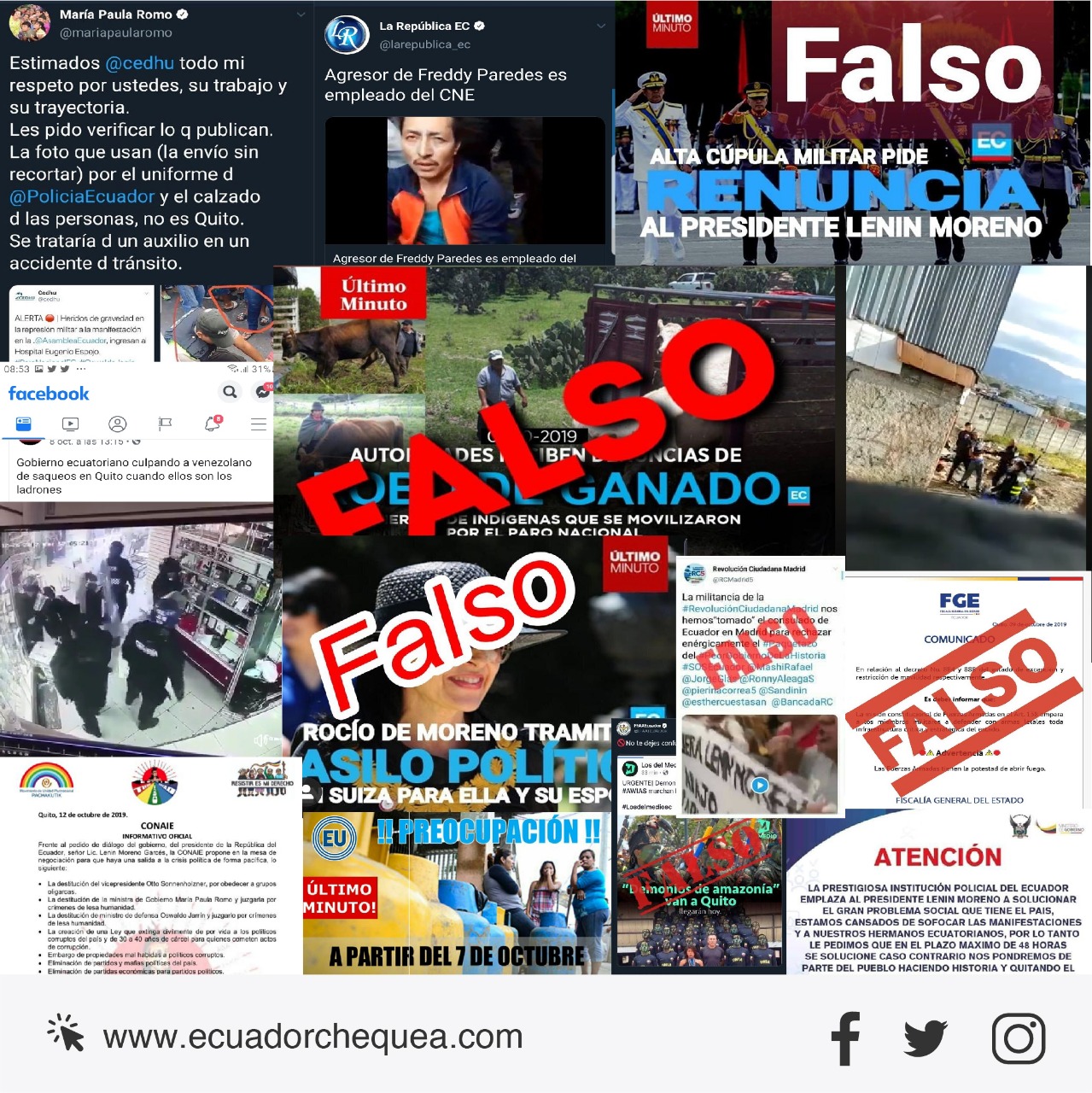 El Álbum de la Desinformación - Edición: Paro Nacional - Ecuador Chequea